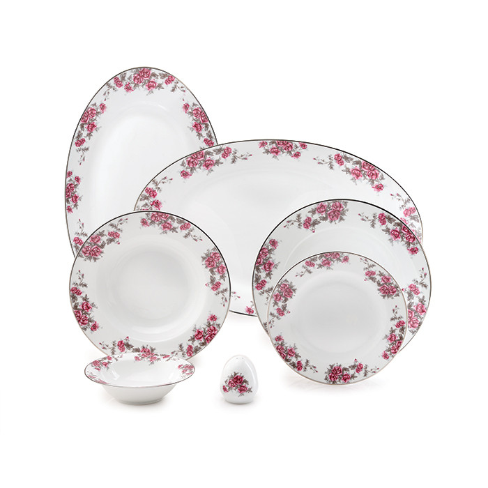 سرویس غذاخوری 28 پارچه چینی زرین ایران سری ایتالیا اف مدل آران درجه یک