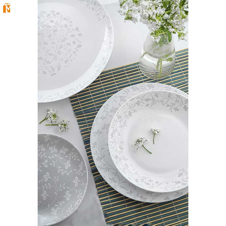 سرویس غذاخوری آرکوپال 26 پارچه دیوالی گلدن طرح گلریز طوسی