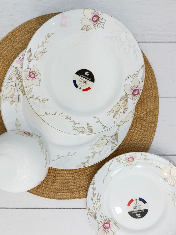 سرویس آرکوپال ۶ نفره ۲۶ پارچه قالب بن (bone) طرح روناک