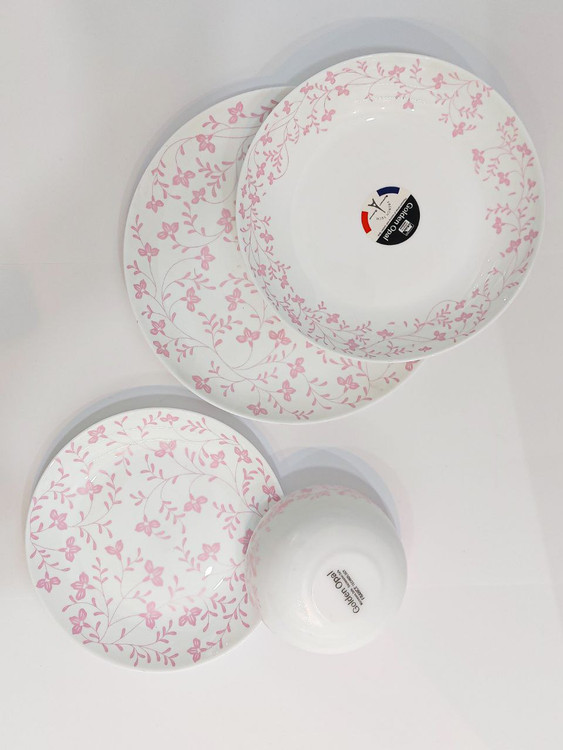 سرویس آرکوپال 26 پارچه 6 نفره گلدن اپال طرح گلریز صورتی کد